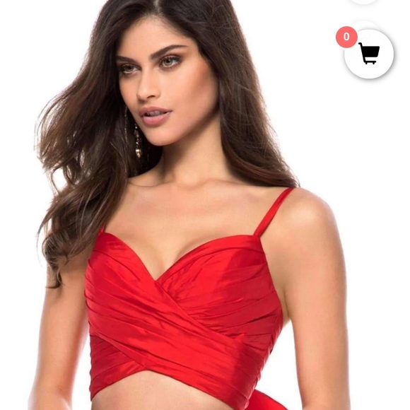 Sherri Hill WHITE 2-piece formal prom dress - Picture 3 of 12